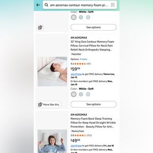 AM AEROMAX Contour Memory Foam Pillow Neck Pain Support KING - Brand new